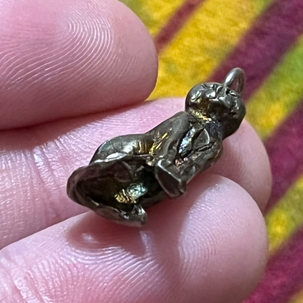 VTG Whimsigoth Sterling Silver 925 3D Cat Kitten Feline Bracelet Charm - Picture 6 of 6